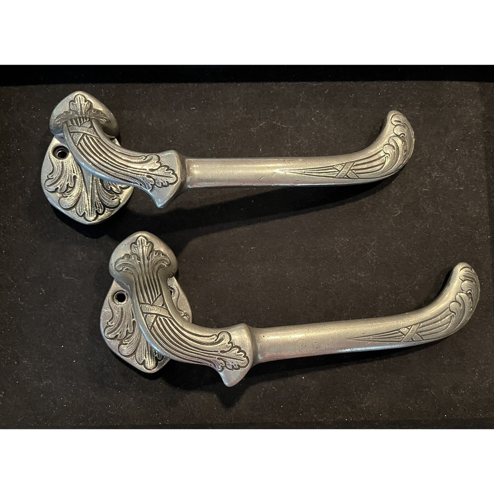 VTG Door Handles Handmade Italian Pewter With Hallmark Stamps 95% Pewter